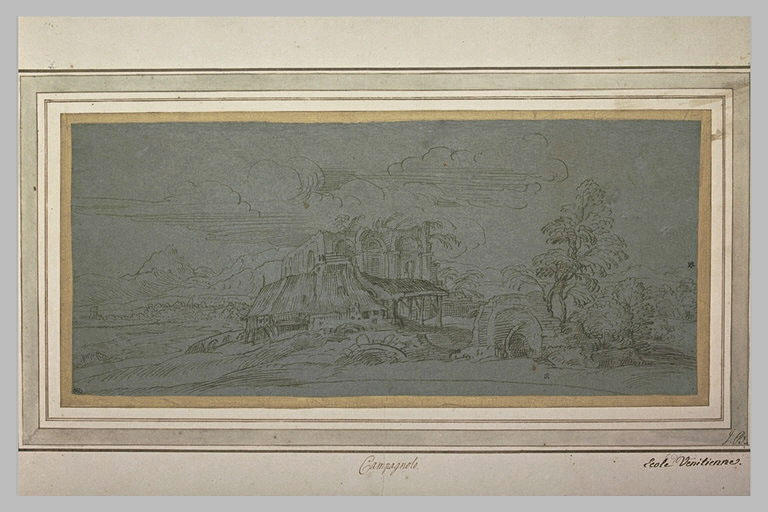 Edifice ruiné dans un paysage