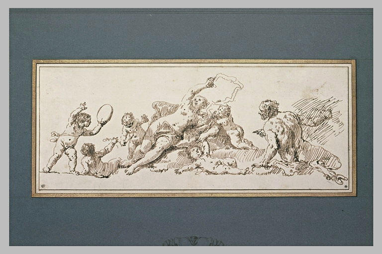 Faune et enfants entourant une nymphe