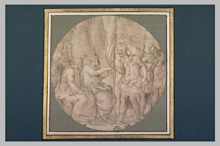 Un guerrier conversant avec deux souverains