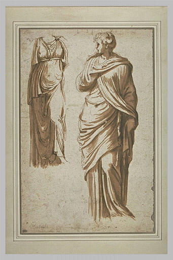 Etude de deux femmes drapées, la première n'ayant pas de tête