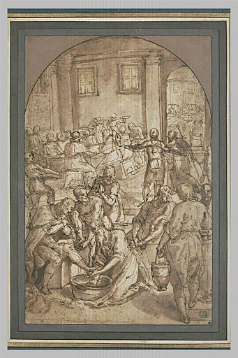 Saint Jérôme lavant les pieds des pélerins