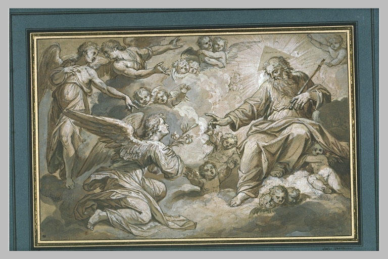 Dieu en gloire avec l'ange Gabriel