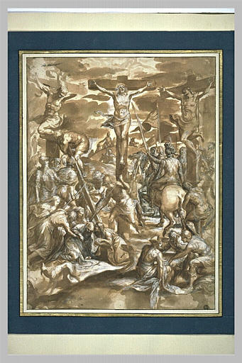 Le Christ en croix entre les deux larrons