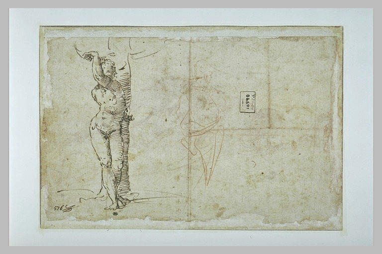 Saint Sébastien, et guerrier casqué