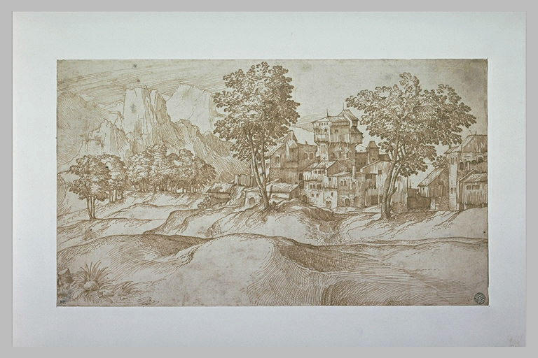 Paysage montagneux avec un village