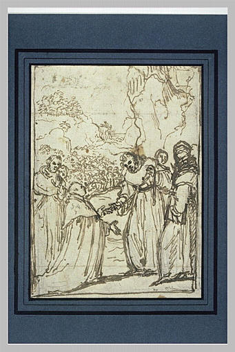 Saint Hyacinthe recevant l'habit de l'ordre des mains de saint Dominique