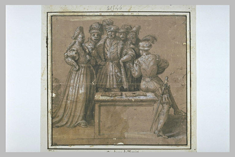 Six personnages chantant
