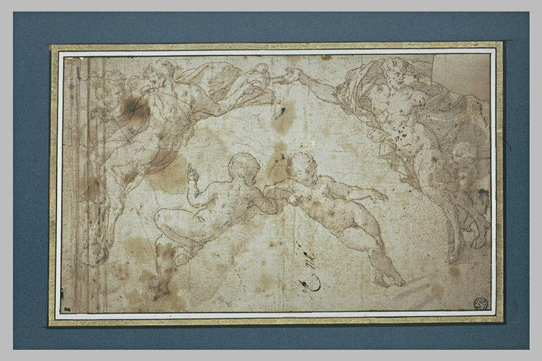Satyres et enfant, études pour des écoinçons