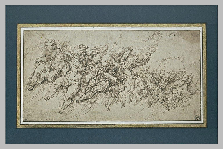 Un groupe d'angelots, sur les nuées