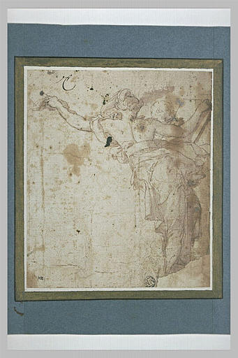 Femme debout, de dos, tenant un livre, étude pour un écoinçon