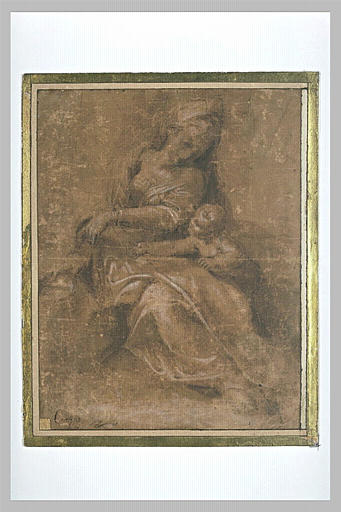 La Vierge tenant un vase et l'Enfant