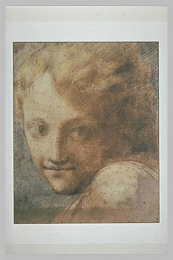 Tête de jeune garçon, de face, et naissance de l'épaule de profil