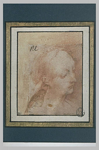 Tête de femme, de trois quarts vers la droite