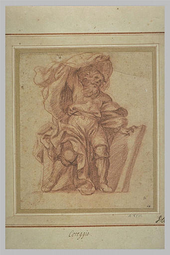 Vieil homme se crouvrant d'une draperie