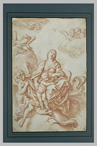 La Vierge avec l'Enfant écrasant la tête du serpent sur le globe