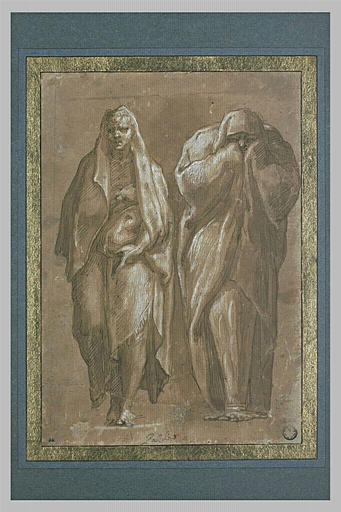 Une figure drapée et un terme
