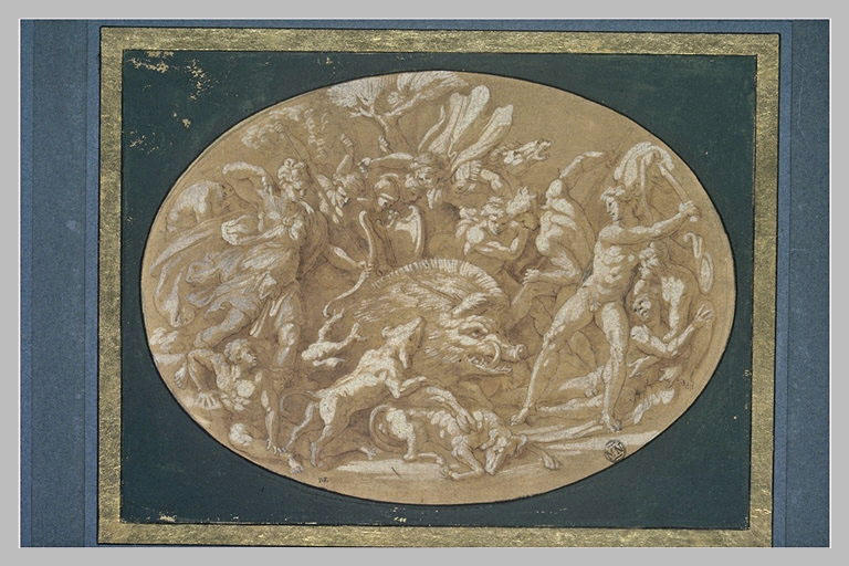 Le sanglier de la forêt de Calydon atteint par la flêche d'Atalante