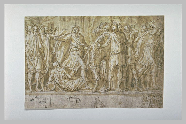 César traversant le Rubicon (?) ou Mucius Scaevola traversant le Tibre