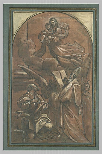 Apparition de la Vierge et de l'Enfant Jésus à saint Eloi et à saint Pétrone