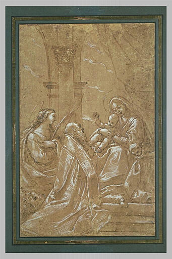 Sainte Marguerite et saint Jérôme adorant la Vierge à l'Enfant