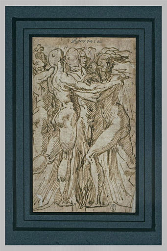 Groupe d'hommes nus et debout