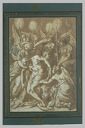 Christ mort soutenu par des anges