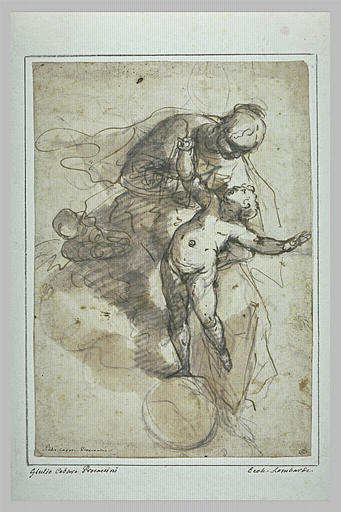 La Vierge avec l'Enfant debout sur un globe
