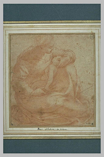 La Vierge avec l'Enfant couché sur ses genoux