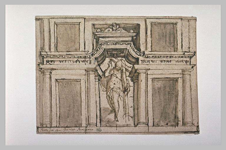 Le Christ portant la Croix dans un encadrement architecturé