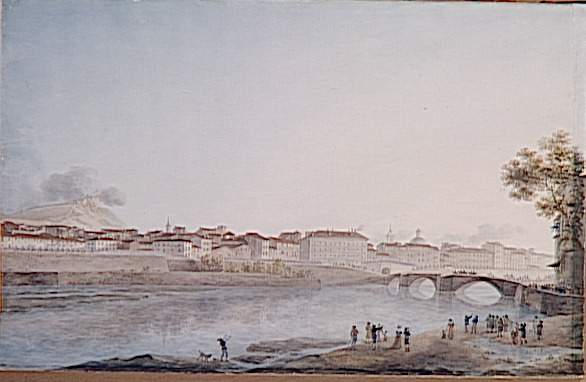 Vue de la ville et du château de Nice le 28 mars 1796 ; Entrée du général Bonaparte à Nice, premier quartier-général de l'armée française avant sa campagne d'Italie, 28 mars 1796 - Vue de la ville et du château (autre titre)