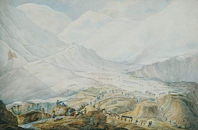 Passage du Grand Saint-Bernard le 18 mai 1800 ; Passage du Grand Saint-Bernard par l'armée française, le 18 mai 1800 (autre titre)