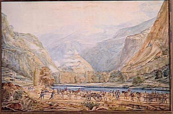 Vue du fort de Bard pris sur les Autrichiens le 1er juin 1800