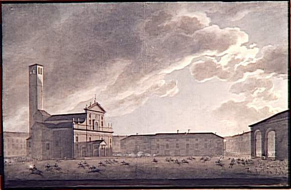 Vue de l'intérieur de Codogno le 8 mai 1796 ; Surprise de nuit par une division commandée par le général Laharpe de l'intérieur du bourg de Codogno le 8 mai 1796 (autre titre)