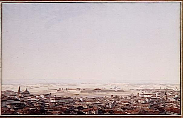 Vue de la ville et de la citadelle de Plaisance le 6 juin 1800 ; Vue de la ville et de la citadelle de Plaisance investies par les troupes de la division du général Boudet le 6 juin 1800 (autre titre)
