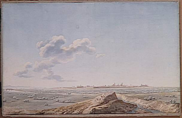 Vue de Plaisance le 6 juin 1800 ; Vue de la ville de Plaisance. Occupation par les français le 6 juin 1800 (autre titre)