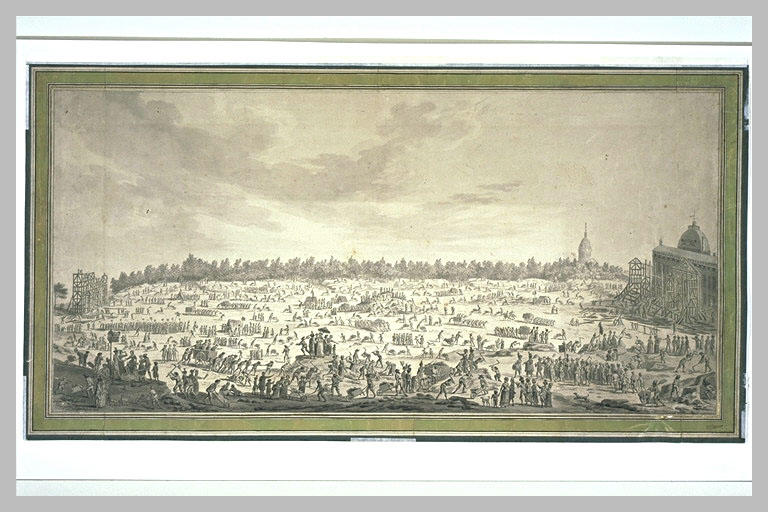 Le Champ-de-Mars pendant les préparatifs de la fête de la Fédération