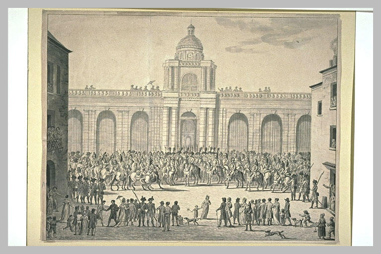 Une lecture faite devant le Palais du Sénat conservateur