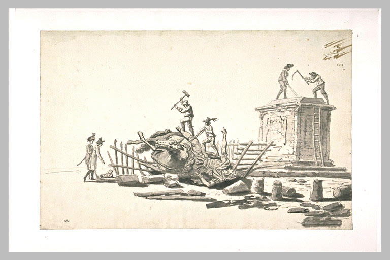 Destruction de la statue équestre de Louis XIV