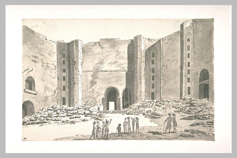 La Bastille, vue de l'intérieur, en démolition