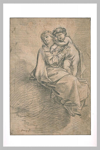La Vierge et l'Enfant dans les nuées