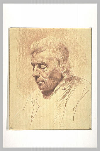 Tête d'homme, de trois quarts vers la gauche