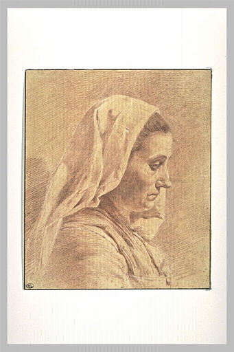 Buste de femme, de profil vers la droite