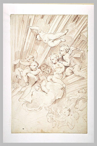 Anges parmi les nuages : fragment de la chaire de Saint-Pierre du Vatican