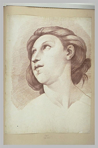 Tête de femme vue de trois quarts tournée à gauche