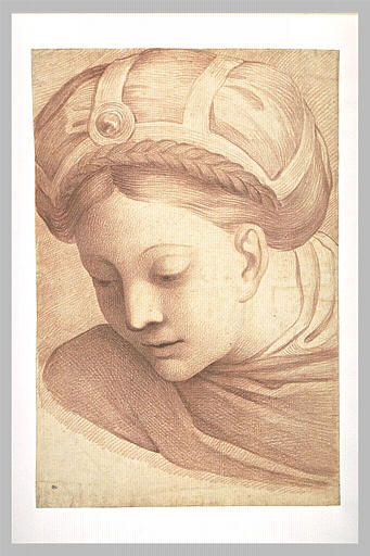 Tête de femme penchée