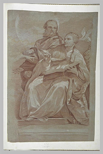 Saint Grégoire assis, tenant une plume et un livre