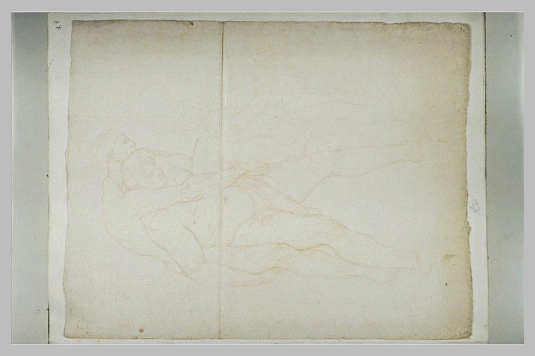 Homme nu portant un vieillard, et un enfant : Enée, Anchise et Ascagne