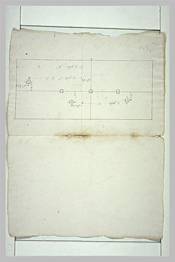 Plan de l'emplacement des fers de la statue équestre de Louis XV