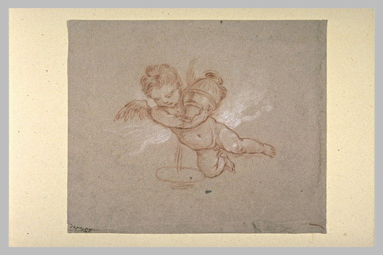 Ange ou amour versant dans une coupe le contenu d'une amphore