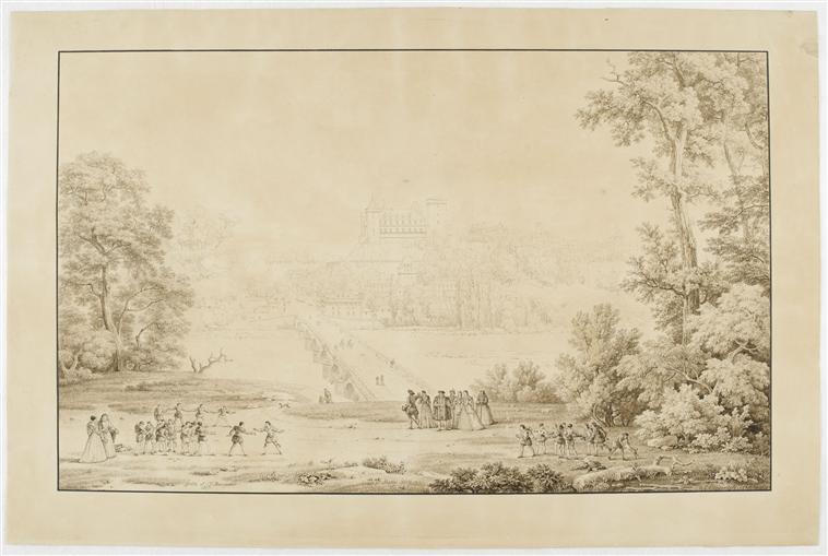 Vue du château de Pau, prise au delà du Gave ; Vue du Château de Pau, 1817 (autre titre)
